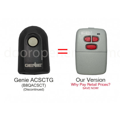 Genie ACSCTG / B8QACSCT Compatible 390 MHz Intellicode Visor Remote Control Genie ACSCTG / B8QACSCT Compatible 390 MHz Intellicode Visor Remote Control